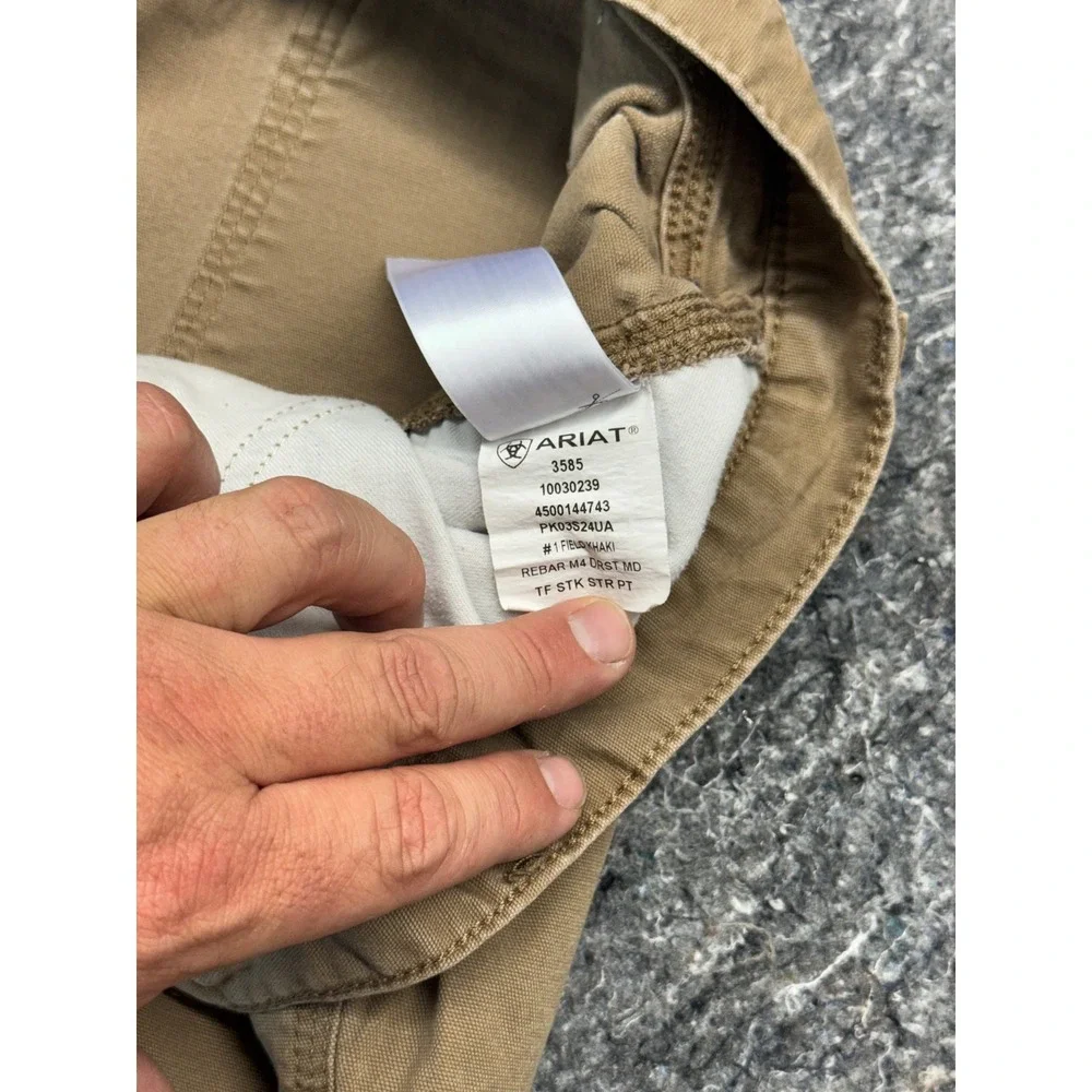 Ariat Rebar M4 Relaxed Straight Work Pants Mens 34x34 Tan Canvas Utility Cargo